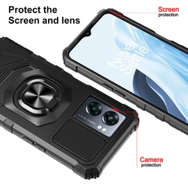 Mocotto for Cricket Magic 2 5G 2024 Case/AT&T Propel 2 5G Case with Tempered Glass Screen Protector,Military Grade Heavy Duty Shockproof Protective Cover,with Ring Kickstand (Cricket Magic 2,Black)