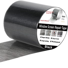 Window Screen Repair Tape  4 in X 20 FT (240IN) Black Patch Kit 3-Layer Strong Adhesive Invisible Mesh for Windows Doors Garage Mosquito Net Magnetic - Color: Black, Size: 3 IN X 40 FT