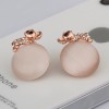 LZD 18K Rose Gold Zirconia Drop Stud Earrings L93