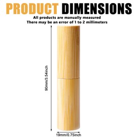 Pack of 12 Lipstick Sleeves Empty Made of Bamboo Bowl, Refillable Empty Tubes Lip Balm Sleeves, DIY Lip Balm Tubes Container: Make Your Own Lip Gloss, Homemade Lip Balm