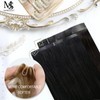 Moresoo Seamless Clip in Hair Extensions Real Human Hair Black