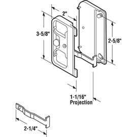 Slide-Co, Black Prime-Line Products 121740 Mortise Style Screen Door Latch and Pull, Plastic