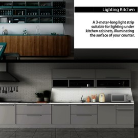 Under Counter Light, Dimmable LED Under Cabinet Lighting, 6.5FT LED Strip Light with Control for Kitchen,Shelf,Pantry,Showcase,Desk,Cupboard,Bedside 6000K White