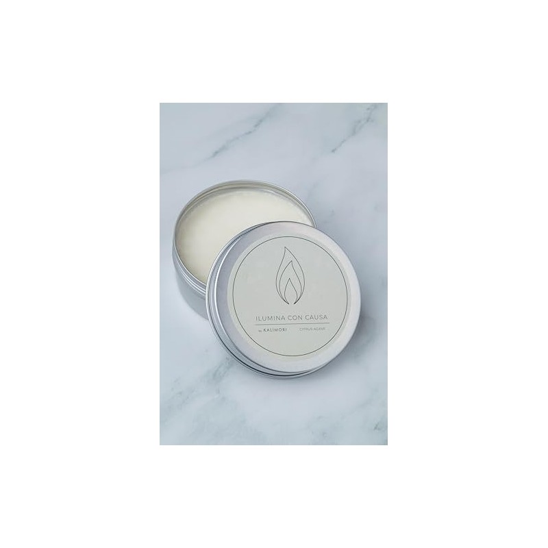 Ilumina Con Causa, Vela Aromática de Citrus Agave, Envase Metálico