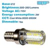 HQRP 4-Pack E12 Base 64 SMD3014 LED Light Bulbs AC