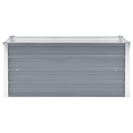 CHARMMA Raised Bed Gray Galvanized Steel 39.4 x 15.7 x 17.7 in Raised Bed,Pots & Planters-44854