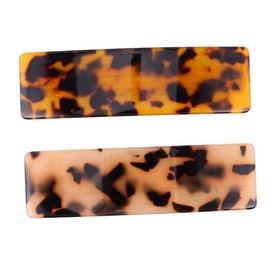 Baluue 2pcs Chic Metal Spring Hair Clips for Women Fashionable Barrettes in Tortoiseshell Colors and Lightweight Design for Everyday Use and Special Occasions