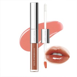 Lip Gloss 2 in 1, Double Head Lip Gloss, Lip Glaze to Hold Lips, Moisturizing Gloss, Moisturizing Balm, Lip Blood Tone Gloss, Waterproof Long Lasting Transparent Tint TikTok Popular (03 FIKPI)