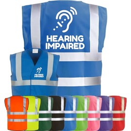 Corporate Togs Hearing Impaired Vest - Hi-Vis Safety Waistcoat, Emergency Printed Vest, EN IS0 20471 Class 2 Compliant | Safety Accessory