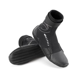 Osprey Kids Wetsuit Boots | 3mm Neoprene Boot for Watersports with Reinforced Toe and Heel, Multiple Sizes, Black