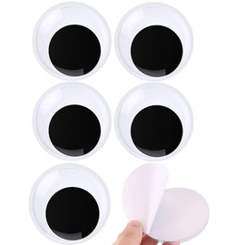 3.15 inches Giant Googly Wiggle Eyes, Plastic Wiggle Eyes with Self Adhesive DIY Craft Making Supply Googly Eyes, Pack of 6
