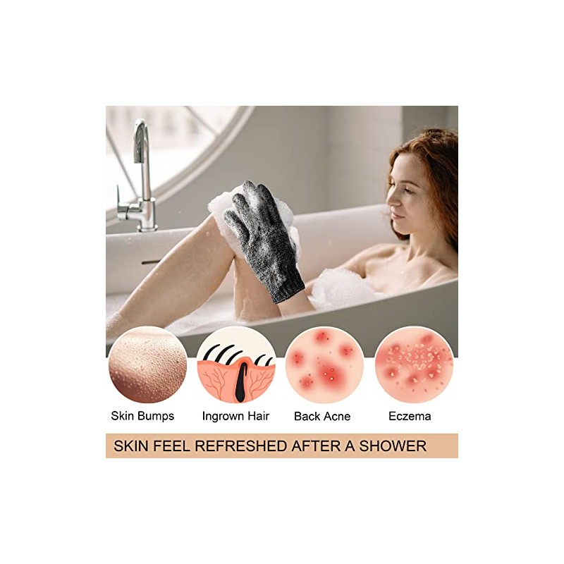 Mig4u Guantes Exfoliantes Ducha Pares Exfoliación Corporal Intensidad Media Alta