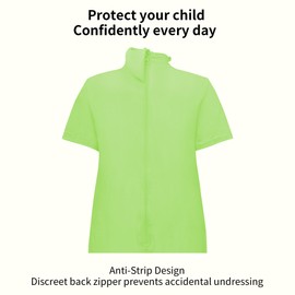 EEOST Adaptive Clothing for Kids Special Needs Autism Sensory Jumpsuit Anti-Strip Romper with Back Zipper Sizes 3-16 Years (Lime Green, 7-8 Years Old)