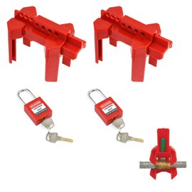 HiLKCO Adjustable Ball Valve Lockout Device - Universal Fit for 0.5"-2.5" Pipes, Industrial & Outdoor Use 2 Pack