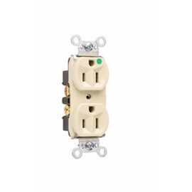 Legrand Pass & Seymour 8200HI 15 Amp Hospital Grade Heavy Duty Compact Design Duplex Receptacle Outlet, Back and Side Wire, Ivory (1 Count)