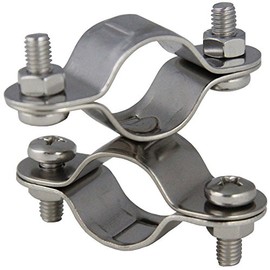 Pack of 5 Pipe Clamps Double with Swivel Diameter 25 mm - Stainless Steel A2 AISI 304