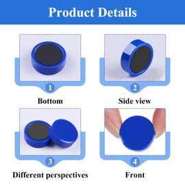 DUJEQM Fridge Magnets 30PCS Blue, Strong Magnet Mini Round Decorative Magnets, Heavy Duty Whiteboard Magnets for Home, School, Kitchen & Office - Small Cute Magnet for Adults, Crafts, Notice Board