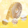 JIYIN Self Adhesive Rhinestone Ribbons, 4 Rolls Gold Glitter Crystal