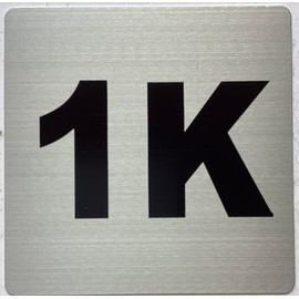 An Apartment number 1K sign - UNIT NUMBER 1K SIGN (SILVER, SIZE 4x4 inch, DOUBLE SIDED TAPE) -Broadway Line