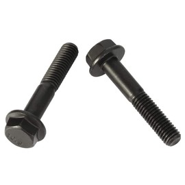 M6 x 45mm Flanged Hex Head Bolts Flange Hexagon Screws, Half Thread, Alloy Steel, Black Oxide Finish, Quantity 10