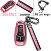 Yonmcfn for ford key fob cover with metal/leather keychain,TPU 5