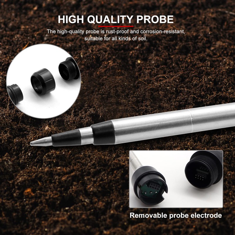 EVTSCAN Soil Tester, Soil Moisture Light pH Meter, Portable Soil