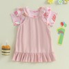 MAHUAOYIXI 2Pcs Baby Girl 1st Birthday Outfits Short Sleeve Letter/Crown