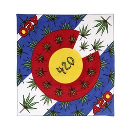 Sunshine Joy Colorado State Flag 420 Weed Pot Leaf Bandana 22x22 Inches