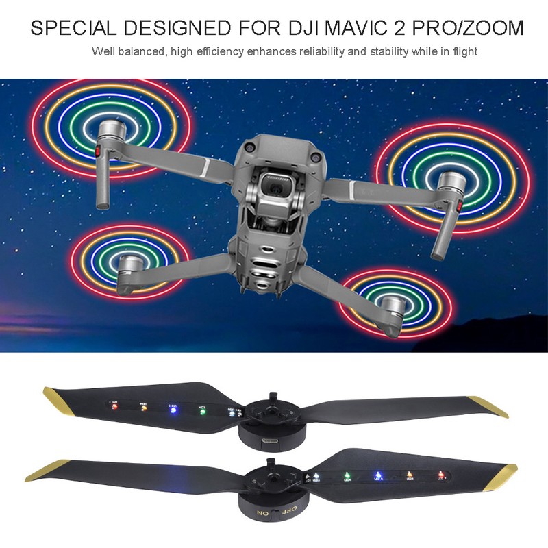8743 Rechargeable Low Noise LED Flash Night Flight Propellers for