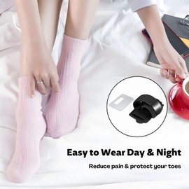 Pack of 2 Hammer Toe Correctors, Hammer Toe Splints Bandages, Hallux Valgus Correction with Aluminium Hammer Toe Pad for Correcting Curved Toes, Men and Women