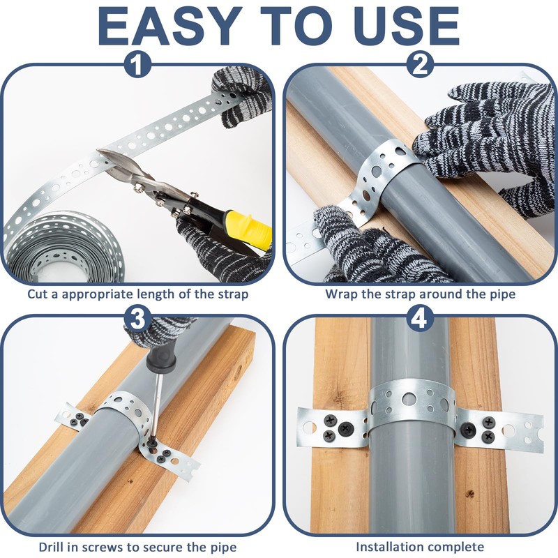 Galvanized Metal Strap 1-Inch x 50Feet, 23-Gauge Pipe Hanger Strap