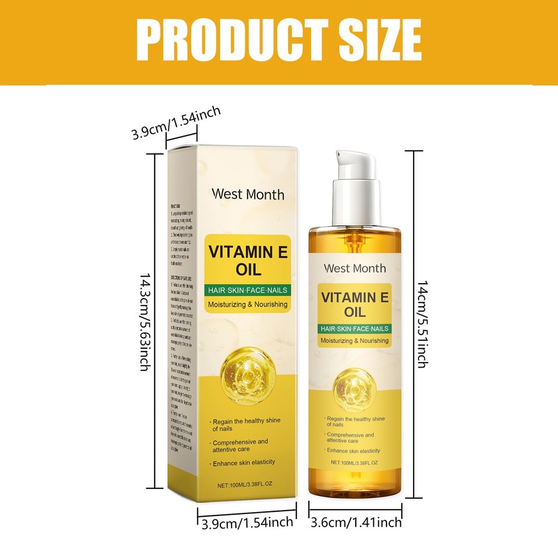Vitamin E Oil 100 ml, Vitamin E Drops Anti-Ageing, for