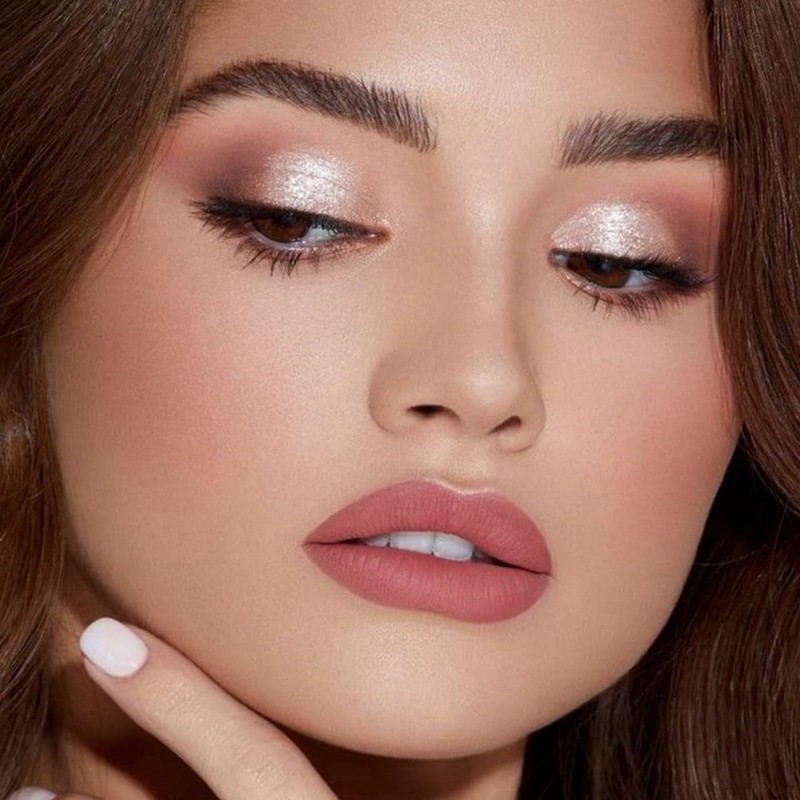 White Eyeshadow Single - Matte Pressed Fine Powder, Shimmer Pearl