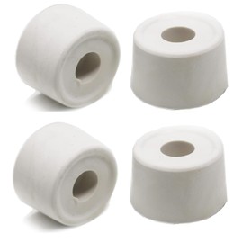 fiXte Large Wall Floor Mounted Rubber Door Stopper Bump Stop 33mm White (Pack of 4)