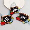2.6"x1.8" 12pcs Black to School ABC Black Board Patch Iron