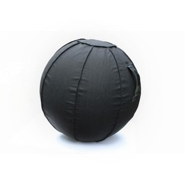 Maykoosh Tuscan Temptations Yoga Ball 30x30x30 in Black - 660 lbs Capacity, Cotton Cover, Leather Handle, Improves Posture and Core Strength