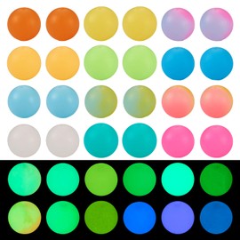 Magibeads 72pcs 12mm Luminous Silicone Round Ball Beads for Beaded Pens Bulk DIY Colorful Glow in The Dark Large Rubber Beads Bulk Keychain DIY Craft Jewelry Making