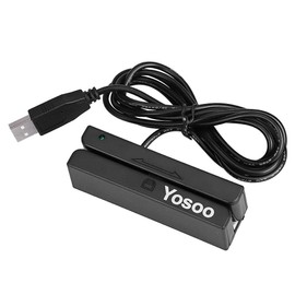 MSR90 USB Magnetic Stripe Reader, 3 Track Magnetic Stripe Reader Mini Magnetic Credit Card Reader Credit Card Swiper Reader for POS System Cash Register Plug and Play