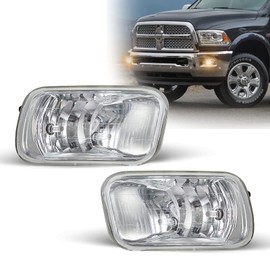 SPIEGEER Fog Lights Assembly for 2009-2012 Dodge Ram 1500, Fog Lamps Replacement Kit for 2010 2011 2012 2013 2014 2015 2016 2017 2018 Dodge Ram 2500 3500 with H10 12V 42W Halogen Bulbs(Clear Lens)