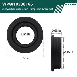 WPW10538166 Circulation Pump Inlet Grommet Fit for Whirlpool Dishwasher Replaces W10195068 W10538166 W11182008 WPW10538166VP