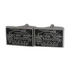 Board Circuit Faux Black Silver Rectangle Cuff Links With Silver
