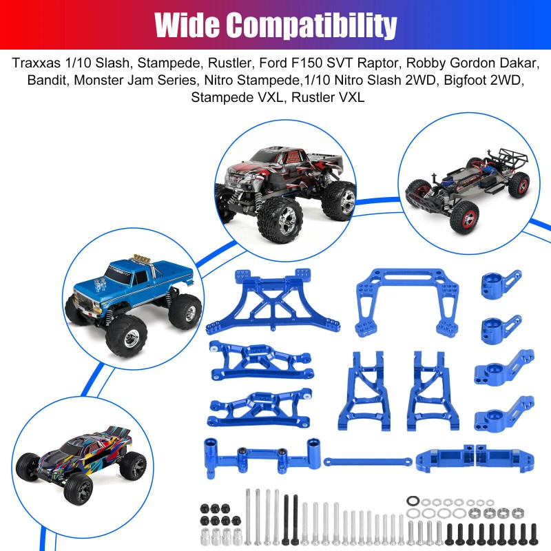 For 1/10 Traxxas Slash 2WD/Stampede/Bandit/Rustler RC Car Parts Metal Full