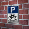 Parkplatzschild für Radfahrer | Metallschild | Wetterfest | 20 cm