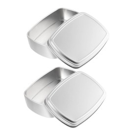 Ciieeo 120 Ml Soap Tin Set Portable Travel Soap Box Household Soap Storage Square Aluminum Soap Tins