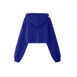 Hilinker Womens Casual Cropped Hoodies Half Zip Sweatshirt Long Sleeve Pullover Tops Dark Blue X-Large