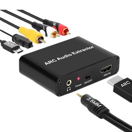 Buerjia ARC Audio Converter,192KHz/ARC to Optical/Coaxial/3.5mm Jack for TV/Projector/Speaker/Soundbar/Amplifier