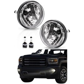 Sagnod Auto Fog Lights Set Compatible with 2007-2013 GMC Sierra 1500 2007-2014 GMC Sierra 2500HD 3500HD Clear Lens