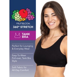 Fruit of the Loom Women's Built Up Tank Style Sports Bra Value Pack, Opaque, Black/Heather Grey/Sand/White, 34 (Pack of 4)