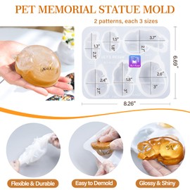 LET'S RESIN Pet Memorial Statue Resin Molds,3D Animal Epoxy Resin Molds for Preserving Pet Hairs & Ashes, Sleeping Dog and Cat Figurine Silicone Molds,Great for DIY Resin Pet Keepsakes, Pet Loss Gifts