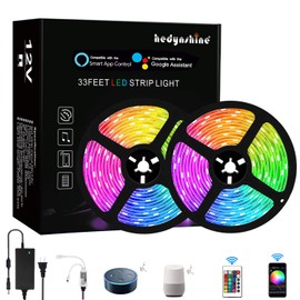 LED Strip Lights 100ft,Hedynshine Non-Waterproof RGB Strip Lights, Sync to Music, 40 Key Remote Control,LED Lights Strip
